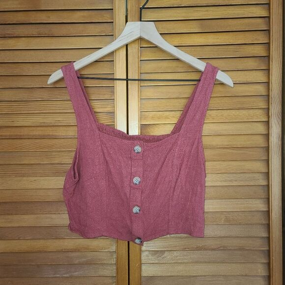 Aeropostale Button Front Crop Top Size L - Picture 6 of 6